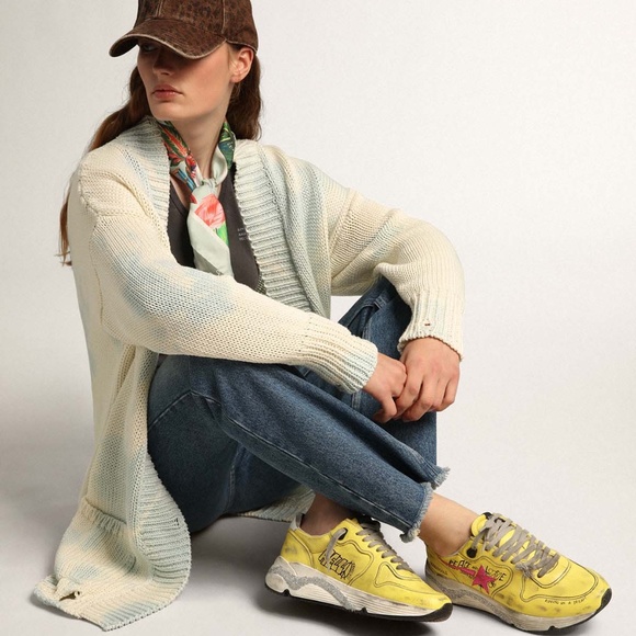 GOLDEN GOOSE WMNS Running Sole in Yellow Nappa with pink glitter star US8/EU38 - Picture 5 of 10